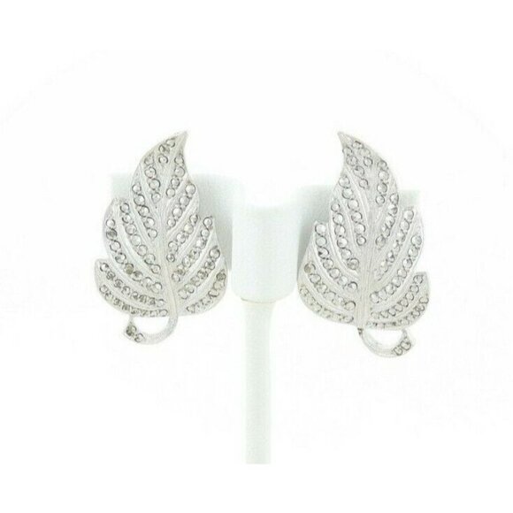 Unbranded Jewelry - Sterling Silver Marcasite Leaf Clip On Earrings Screw Back